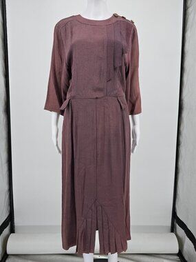 Vintage 1980s Positive Influence Acetate/Rayon Art Deco Revival Dress (M) *Flaws